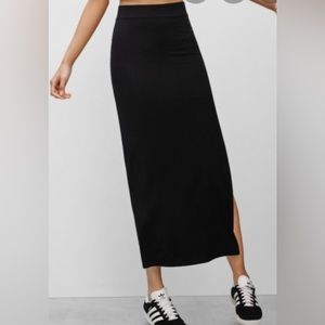Aritzia Talula Grey Maxi Skirt With Side Slit, Size S